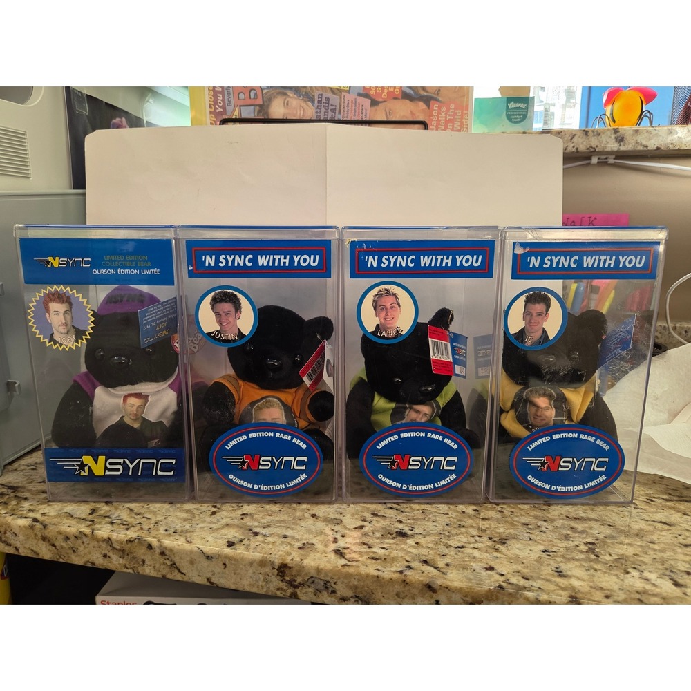 Vintage 2000 *NSYNC With You Limited Ed Rare Bear Lot Justin JC Joey Lance - Picture 1 of 16